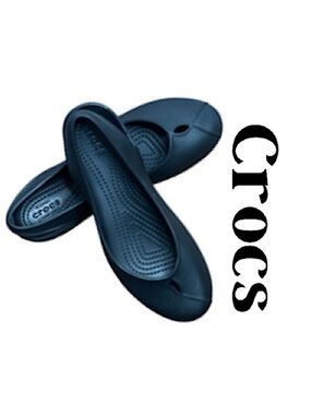 CROCS Black Olivia II Slip On Sling Back Ballet Flats Womens Size 7 GUC!